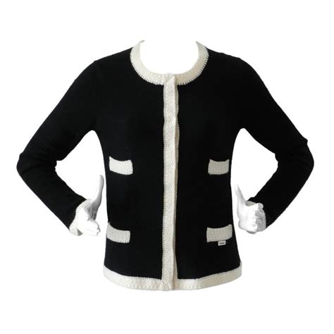 chanel black cashmere sweater|chanel cardigan sweater.